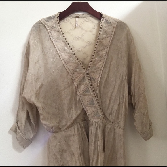 Free People Dolman Sleeve beaded oversized Top - Picture 4 of 12